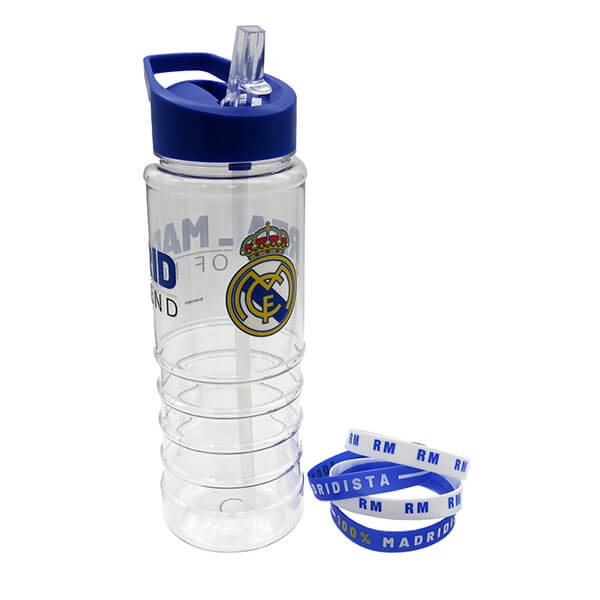 Fľaša na pitie Real Madrid so silikónovými náramkami - 700 ml