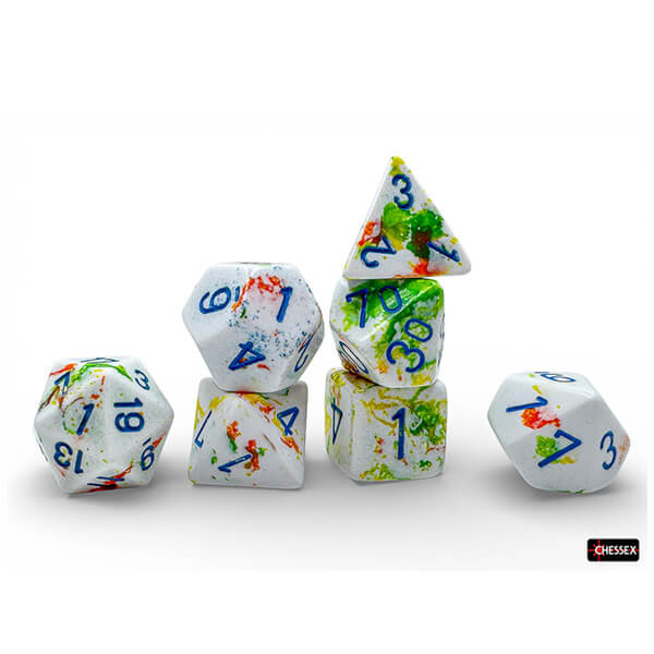Sada kociek Chessex Brush Polyhedral - Breezy/blue 7-Die Set