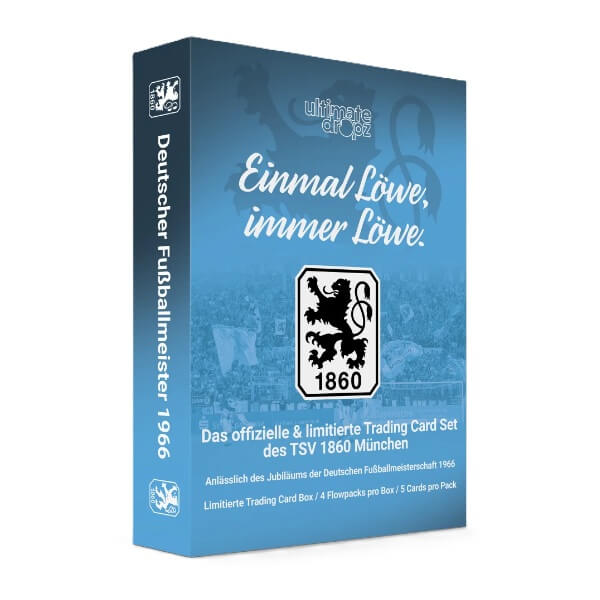 2026 Ultimate Dropz Einmal Löwe, immer Löwe TSV 1860 München Hobby Box – futbalové kartičky