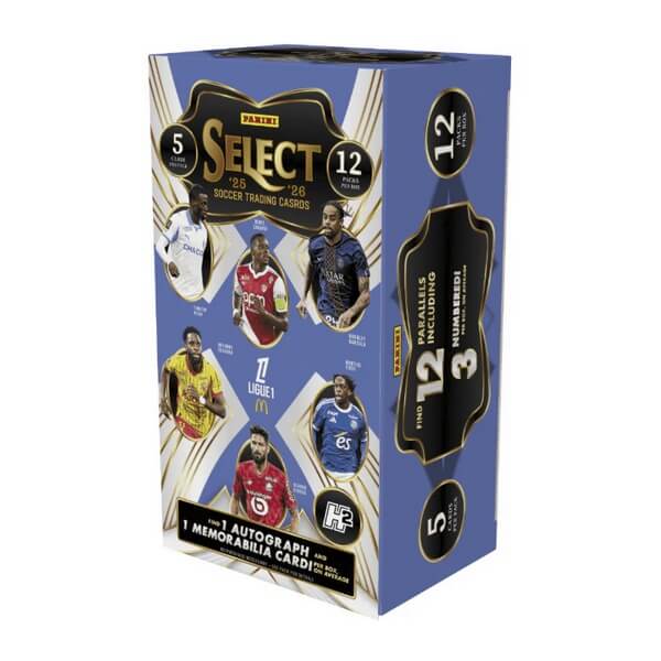 2025-2026 Panini Select Ligue 1 Soccer Hobby Hybrid H2 Box - futbalové karty