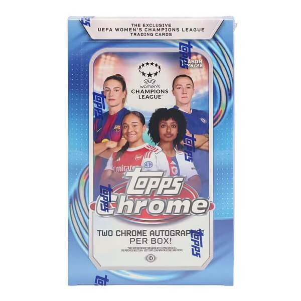 2025–2026 Topps Chrome Soccer UEFA Women's Champions League Hobby Box – futbalové karty