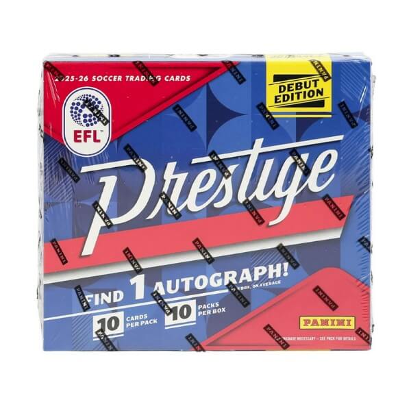 2025-2026 Panini Prestige EFL Soccer Hobby Preferred Box - futbalové karty