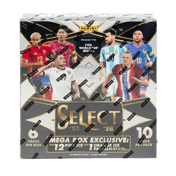2025/2026 Panini Select Road to FIFA World Cup Mega Box - futbalové karty