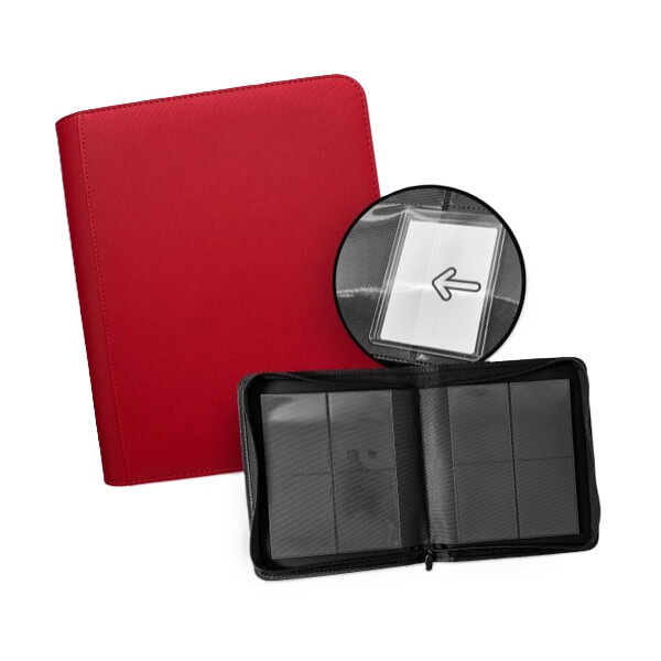 Album na karty TCG Guru Zip Binder 4-Pocket - Xenon Red