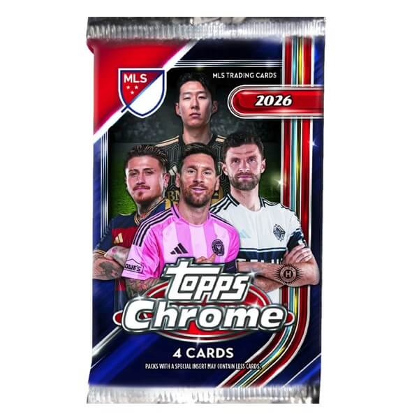 2026 Topps Chrome MLS Major League Soccer Hobby Balíček – futbalové kartičky