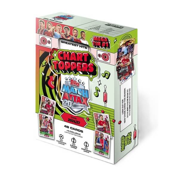 2026–2027 Topps Match Attax Mega Tin 1 Chart Toppers – futbalové kartičky