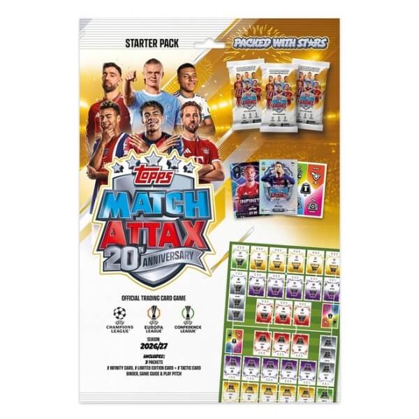 2026–2027 Topps Match Attax Starter Pack – futbalové kartičky