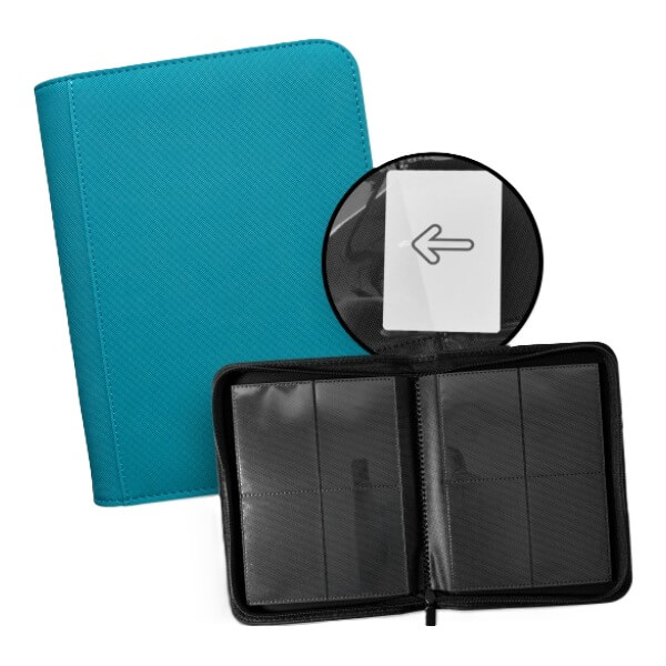 Album na karty TCG Guru Zip Binder 4-Pocket - Xenon Turquoise 