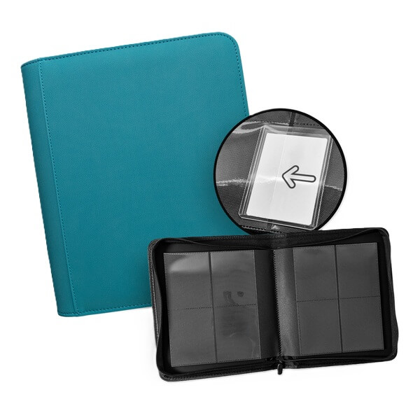 Album na karty TCG Guru Zip Binder 4-Pocket - Xenon Turquoise