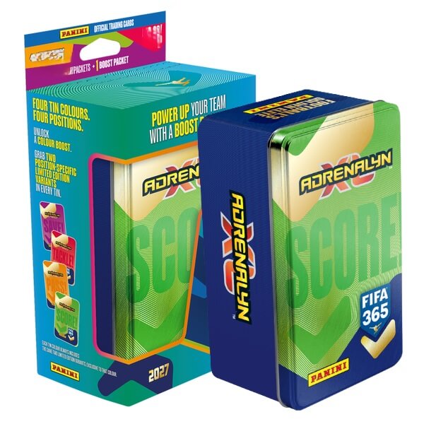 Panini FIFA 365 2026/2027 Adrenalyn XL plechová krabička Classic zelená – futbalové kartičky 