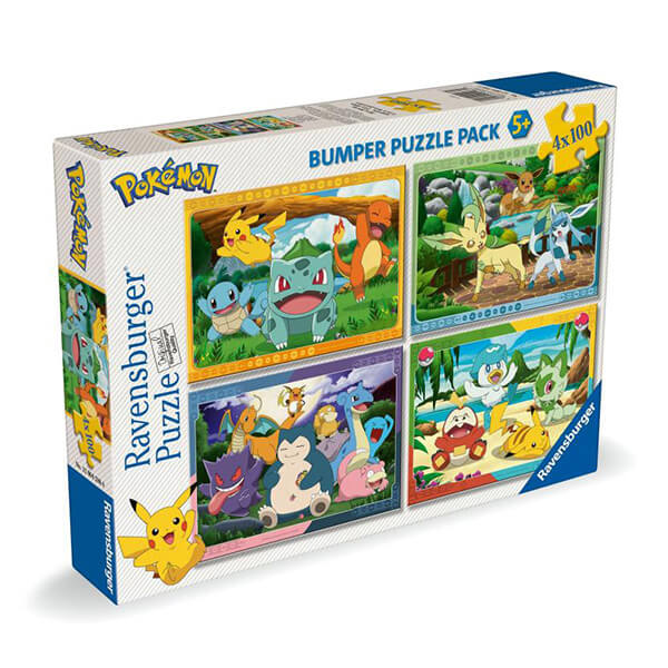 Detské puzzle Pokémon Ravensburger (Bumper Puzzle Pack) – 4x100 dielov
