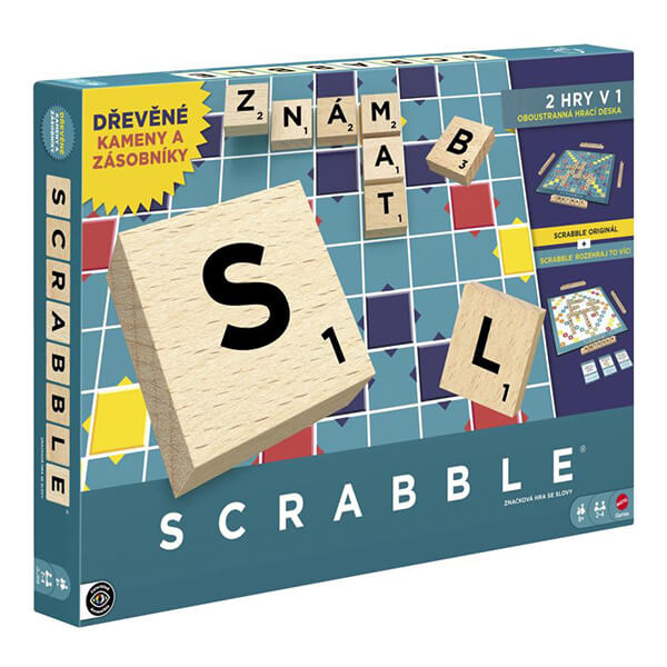 Scrabble v češtine (2 hry v 1) – drevená edícia