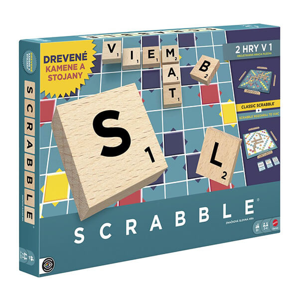 Scrabble v slovenčine (2 hry v 1) – drevená edícia