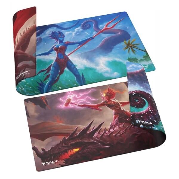Obojstranná herná podložka Gamegenic Magic: The Gathering – Reality Fracture – Kiora of Salt and Sand, Kiora of Fire and Ashes