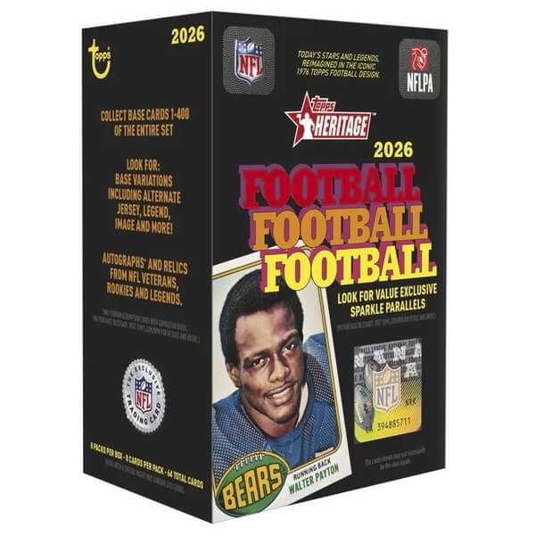 2026 Topps Heritage Football Blaster Box – karty NFL