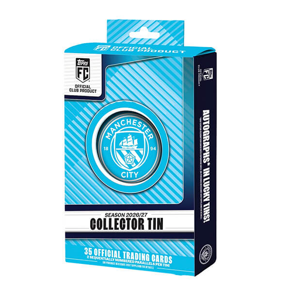 2026-2027 Topps Manchester City Collector Tin – futbalové kartičky