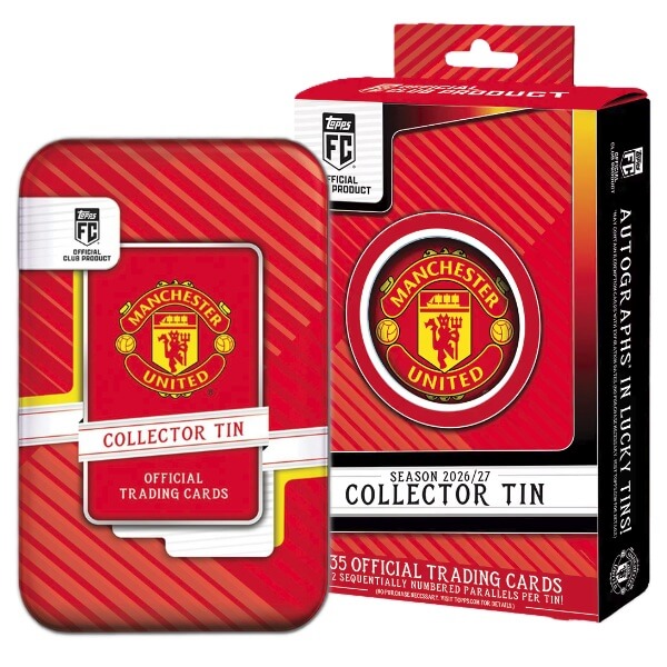 2026-2027 Topps Manchester United Collector Tin – futbalové kartičky