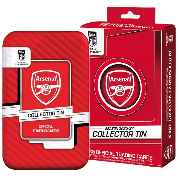 2026-2027 Topps Arsenal Collector Tin – futbalové kartičky