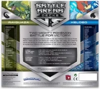 Pokémon Battle Arena Decks: Rayquaza vs. Keldeo - zadní strana balení
