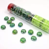 Chessex Gaming Glass Stones - Crystal Green Iridized