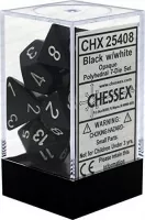 Sada kostek Chessex Opaque Polyhedral 7-Die Set - Black with White - balení