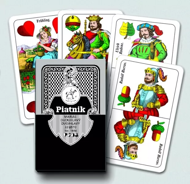 Dvojhlavé hracie karty mariášové