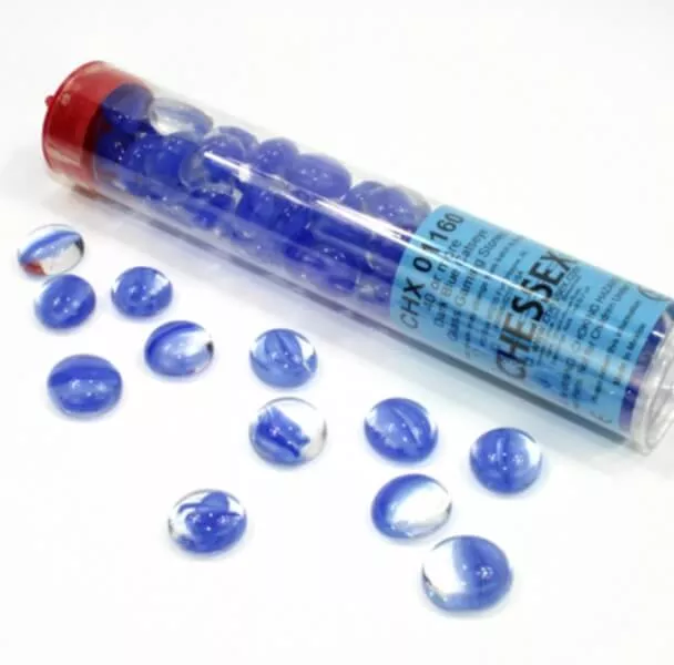 Chessex sklenené žetóny Counter tmavo modré Dark blue - 40 ks