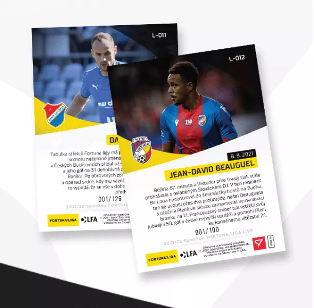 Futbalové karty Fortuna Liga 2021-22 - Live Set 3. kola (2 karty)