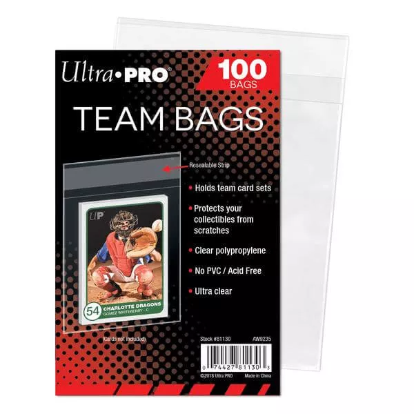 Obaly na karty Ultra Pro Team Bags uzatvárateľné - 100 ks