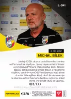 Fotbalove karty Fortuna Liga 2021-22 - L-041 Michal Bilek zadni strana