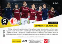 Fotbalove karty Fortuna Liga 2021-22 - L-043 Sparta - Slavia 1-0 zadni strana