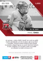 Hokejove karty Tipsport ELH 2021-22 - L-022 Pavel Simek zadni strana