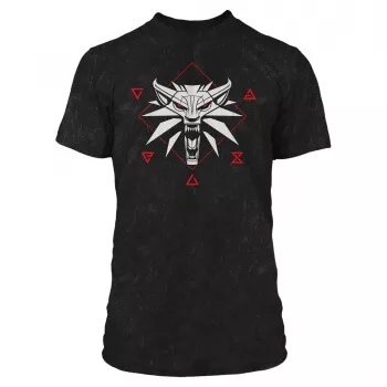 Zaklínač čierne tričko Witcher 3 Wolf Signs Premium veľ. S