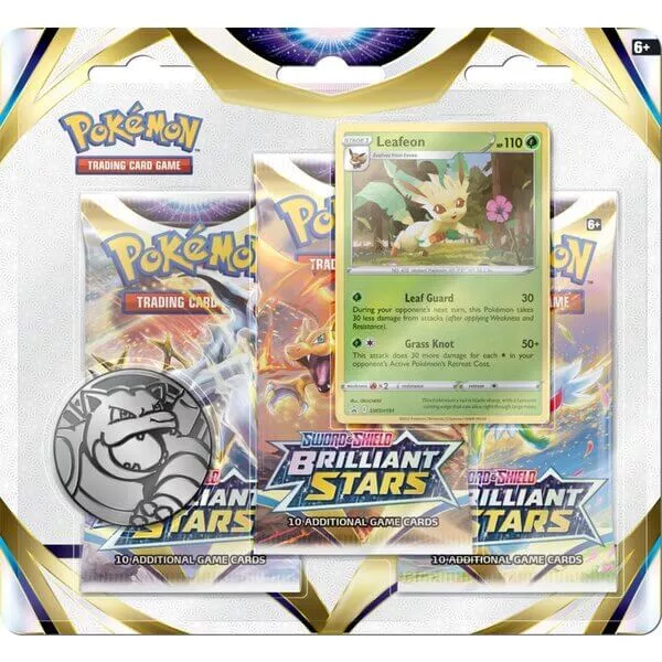 Pokémon Sword and Shield - Brilliant Stars 3 Pack Blister - Leafeon