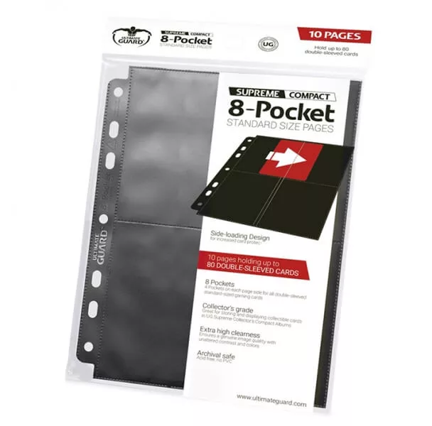 Stránka do alba Ultimate Guard 8-Pocket - Sideloade Pages - Black (10 ks)