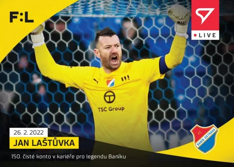Fotbalová live karta Fortuna ligy 2021-22 - L-100 Jan Laštůvka
