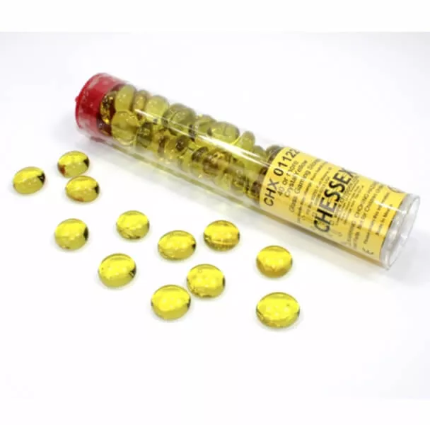 Chessex Gaming Glass Stones in Tube Yellow (žetóny) - 40 ks