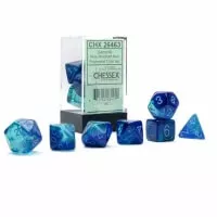 Sada kostek Chessex Gemini Blue-Blue/Light Blue Luminary Polyhedral 7-Die Set