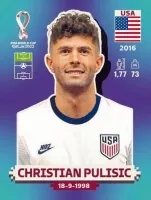 World Cup Katar 2022 - fotbalové samolepky EN/DE - Christian Pulisic