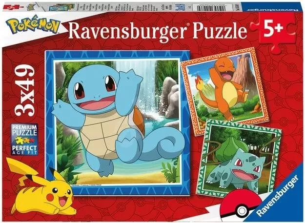 Puzzle Pokémon Ravensburger - Vypusťte Pokémony 3x49 dielikov