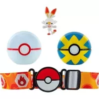 Pokémon Clip and Go set Scorbunny s páskem - Premier Ball + Quick Ball