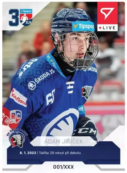 Hokejové karty Tipsport ELH 2022-2023 - L-067 Adam Jiříček