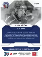 Adam Jiricek Tipsport extraliga live karta sportzoo 2022-2023