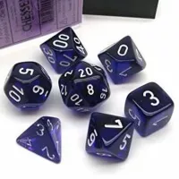 Chessex Translucent Purple/White Polyhedral 7-Die Set