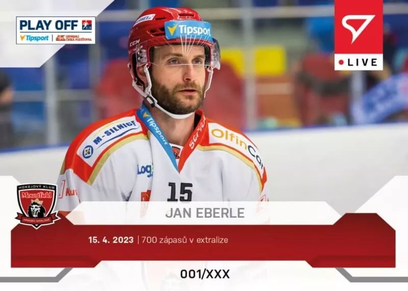 Hokejová karta Tipsport ELH 2022-2023 - L-119 Jan Eberle