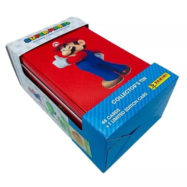 Super Mario plechovka so 6 balíčkami kariet - červená