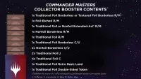 Obsah baleni Commander Masters Collector Booster balicku