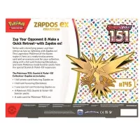 Balení karet Pokémon 151 Zapdos ex Box - zadní strana