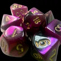 Černo-fialová sada 7 Chessex RPG kostek