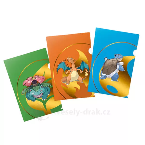 Pokémon dosky A4 (3 ks - Charizard, Blastoise, Venusaur)
